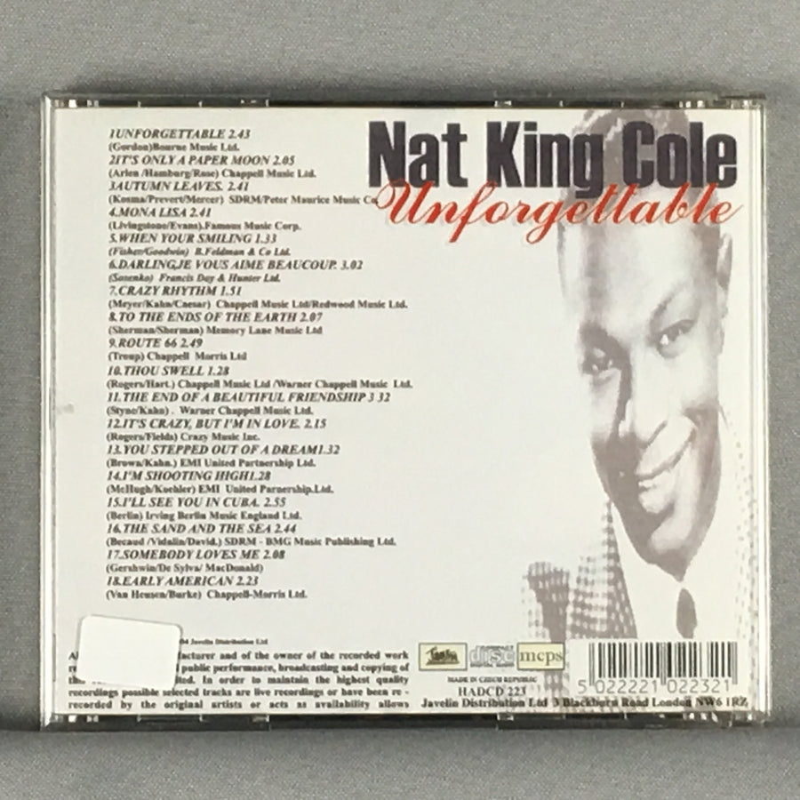 Nat King Cole Unforgettable - Import (javelin) Used CD VG+\VG+