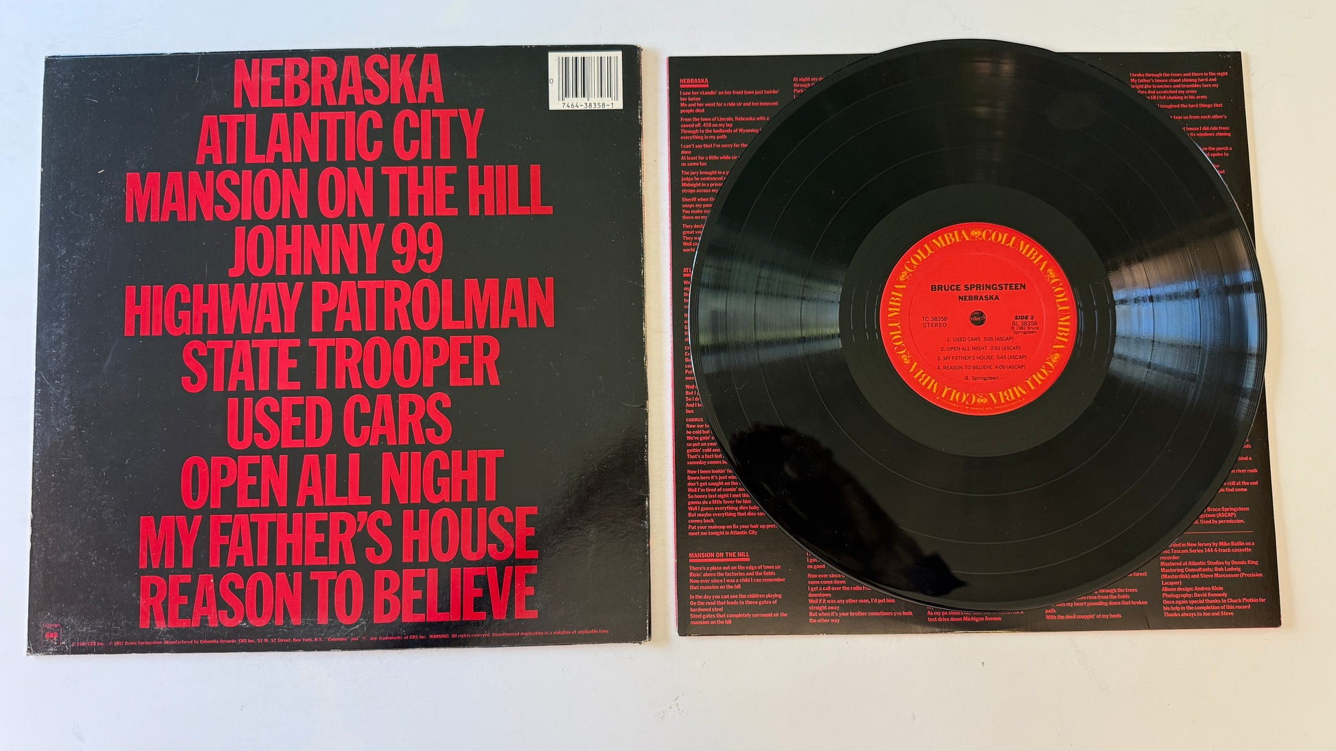 Bruce Springsteen Nebraska Used Vinyl LP VG+\VG