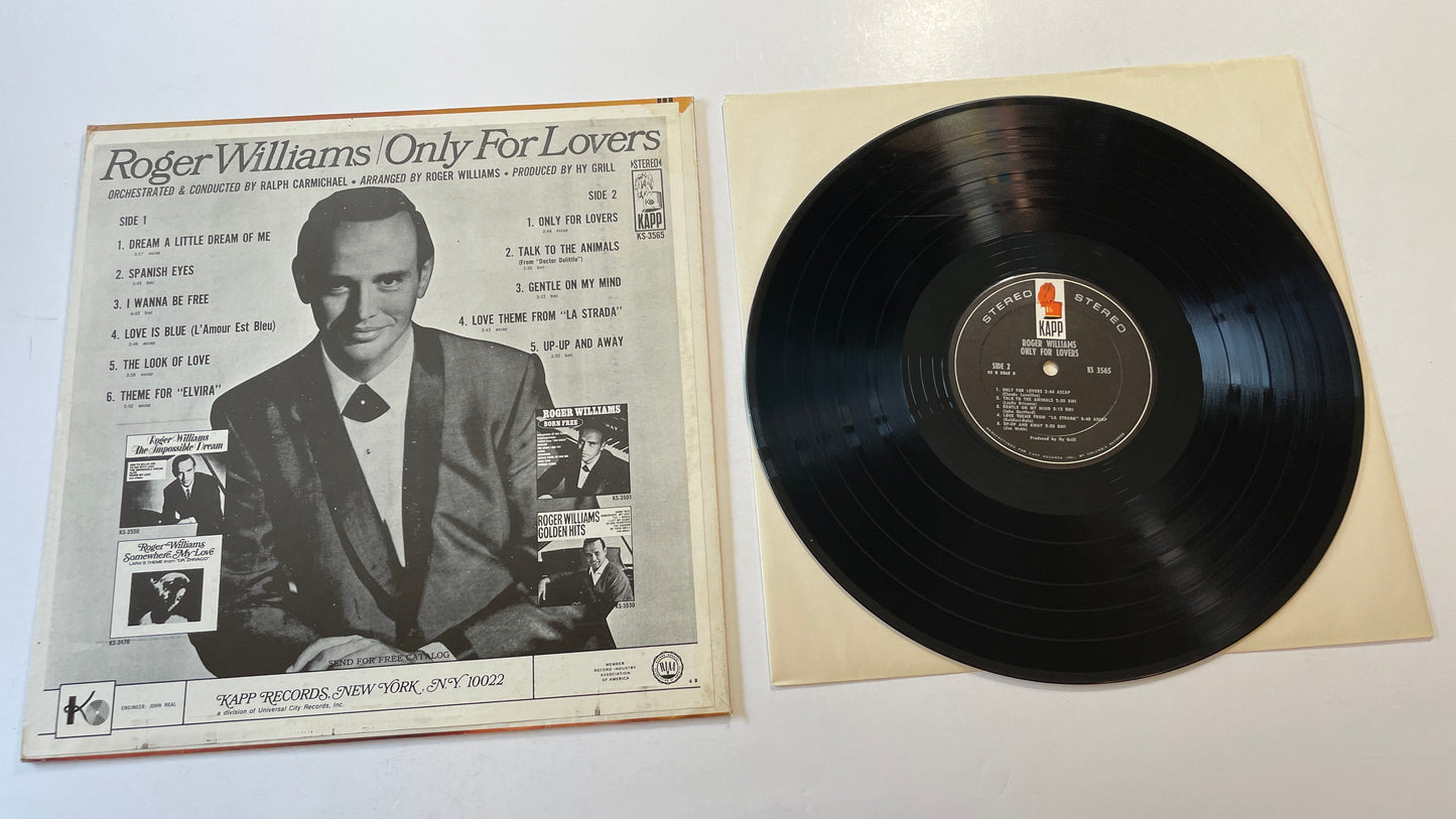 Roger Williams Only For Lovers Used Vinyl LP VG+\VG+