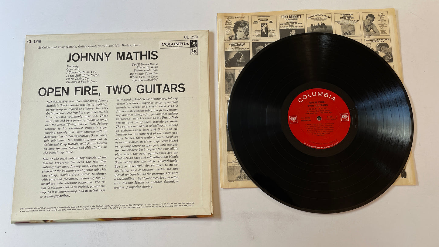 Johnny Mathis Open Fire, Two Guitars Used Vinyl LP VG+\VG+