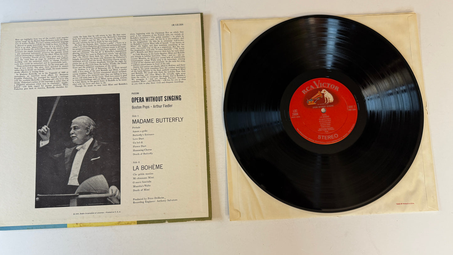 Giacomo Puccini Opera Without Singing (La Bohème / Madame Butterfly) Used Vinyl LP VG+\VG+