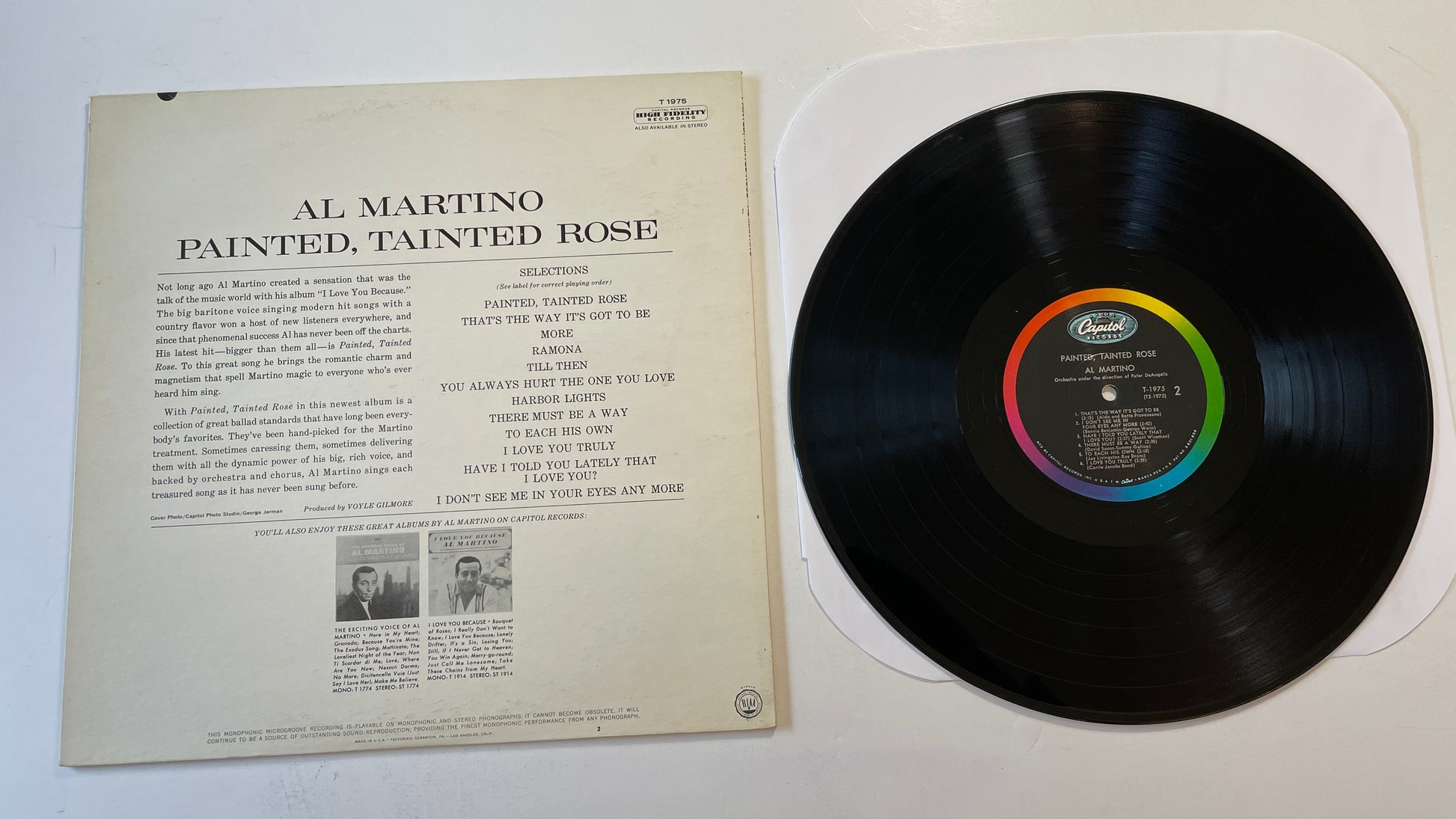 Al Martino Painted, Tainted Rose Used Vinyl LP VG+\VG