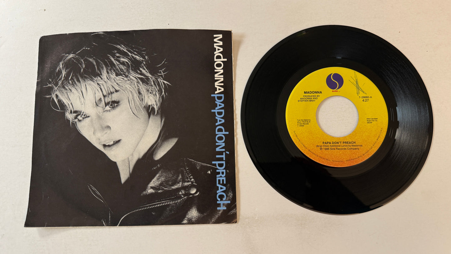 Madonna Papa Don't Preach Used 45 RPM 7" Vinyl VG+\