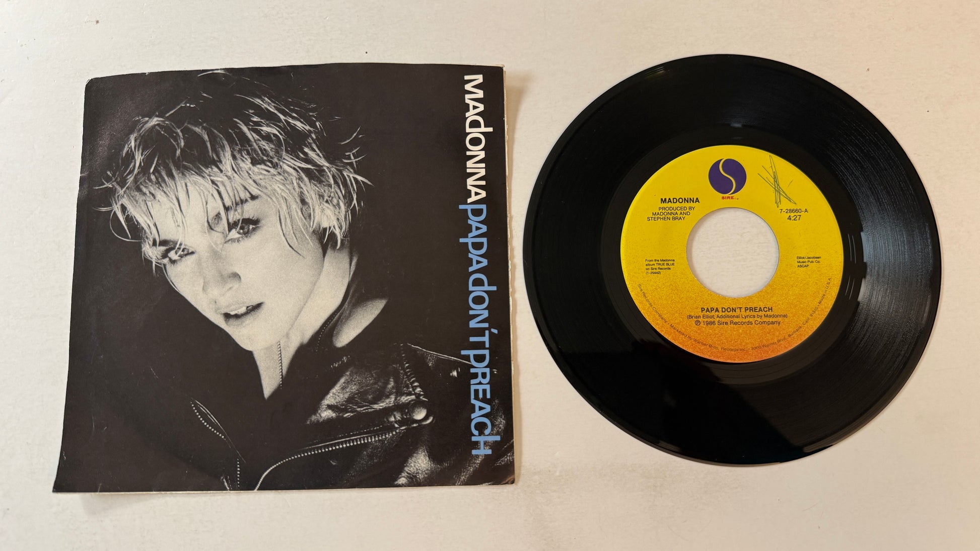 Madonna Papa Don't Preach Used 45 RPM 7" Vinyl VG+\