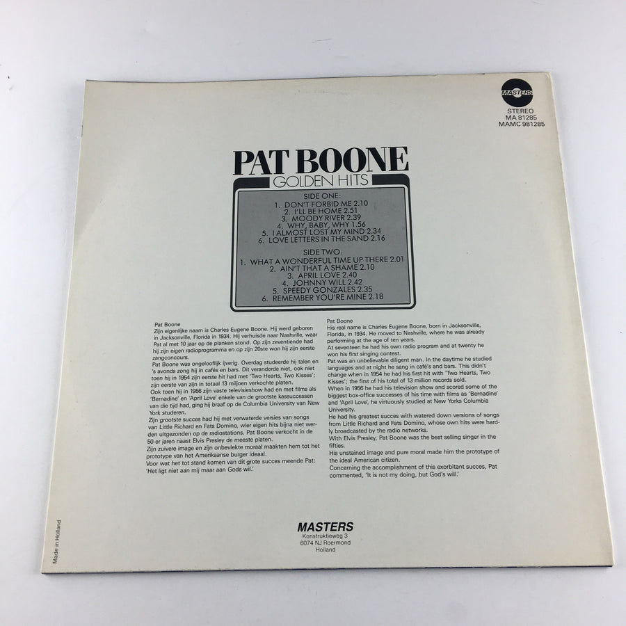 Pat Boone Golden Hits Used Vinyl LP M\VG+