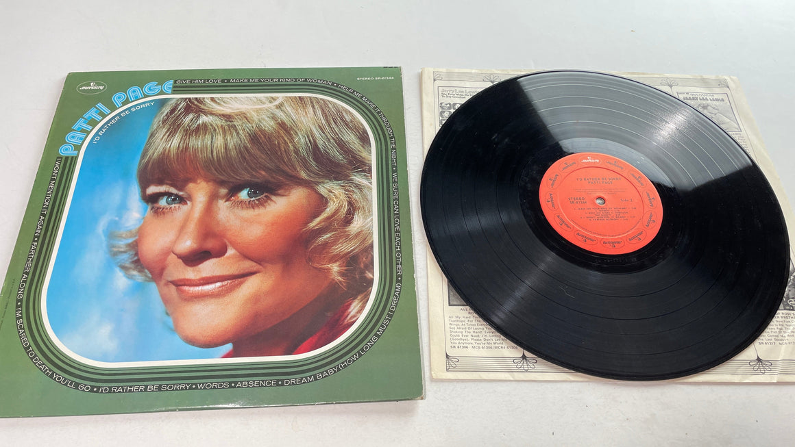 Patti Page I'd Rather Be Sorry Used Vinyl LP VG+\VG