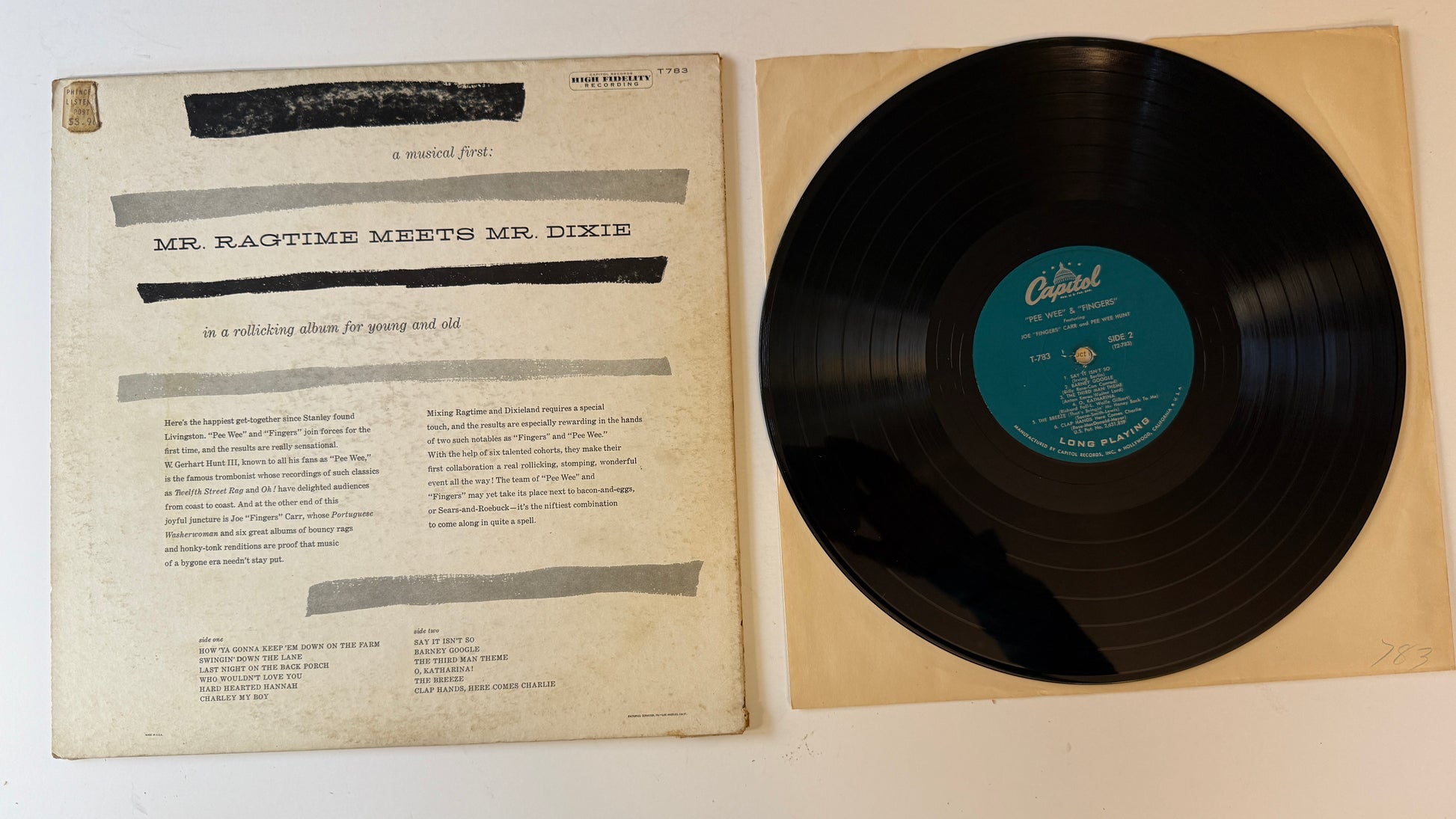 Joe "Fingers" Carr "Pee Wee" & "Fingers" Used Vinyl LP VG\VG