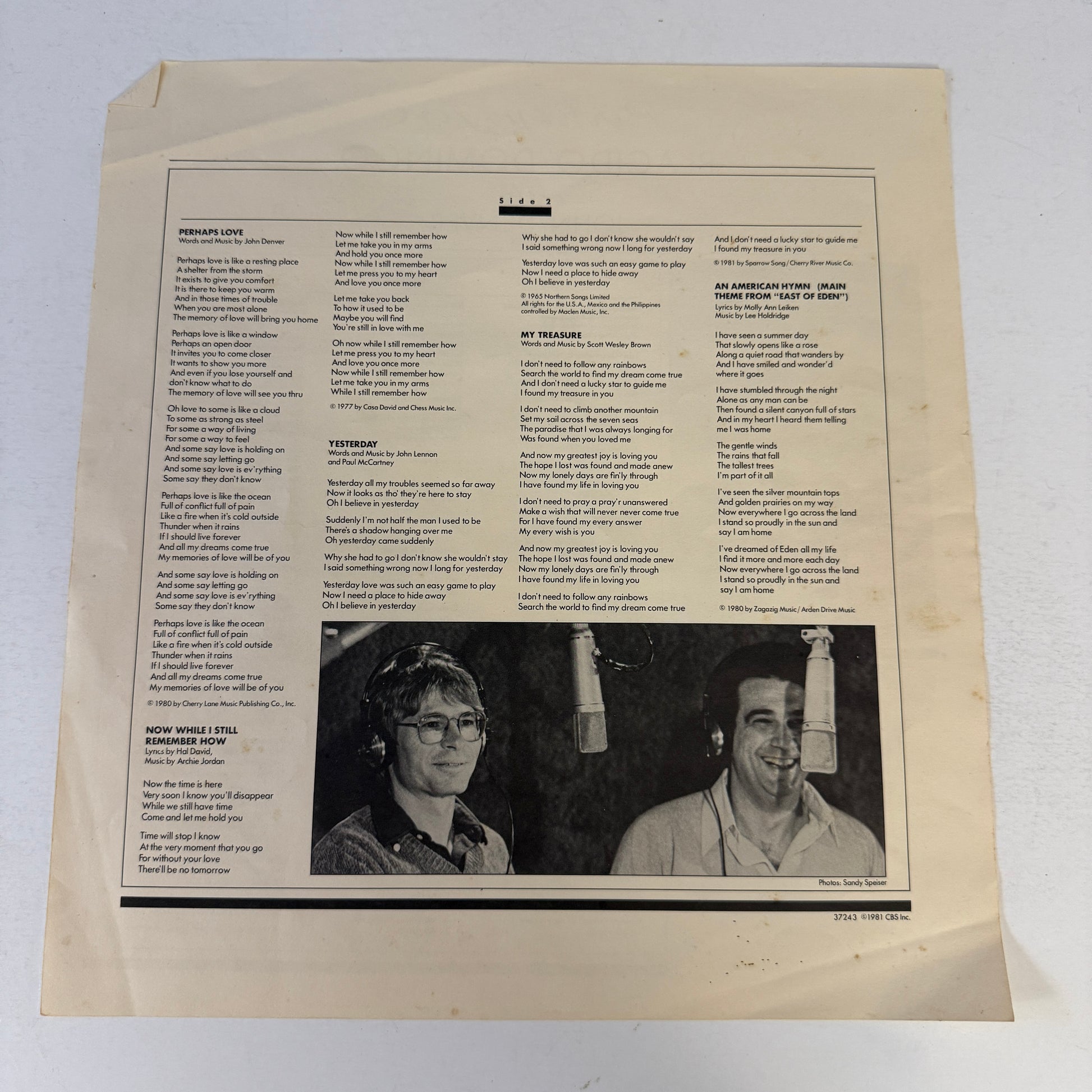 Placido Domingo Perhaps Love Used Vinyl LP VG+\VG