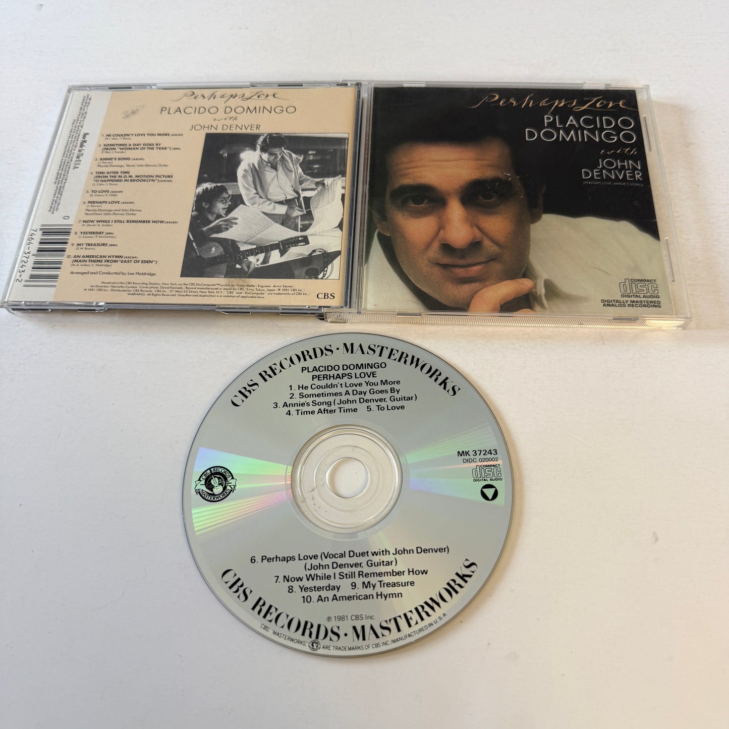 Placido Domingo Perhaps Love Used CD VG+\VG