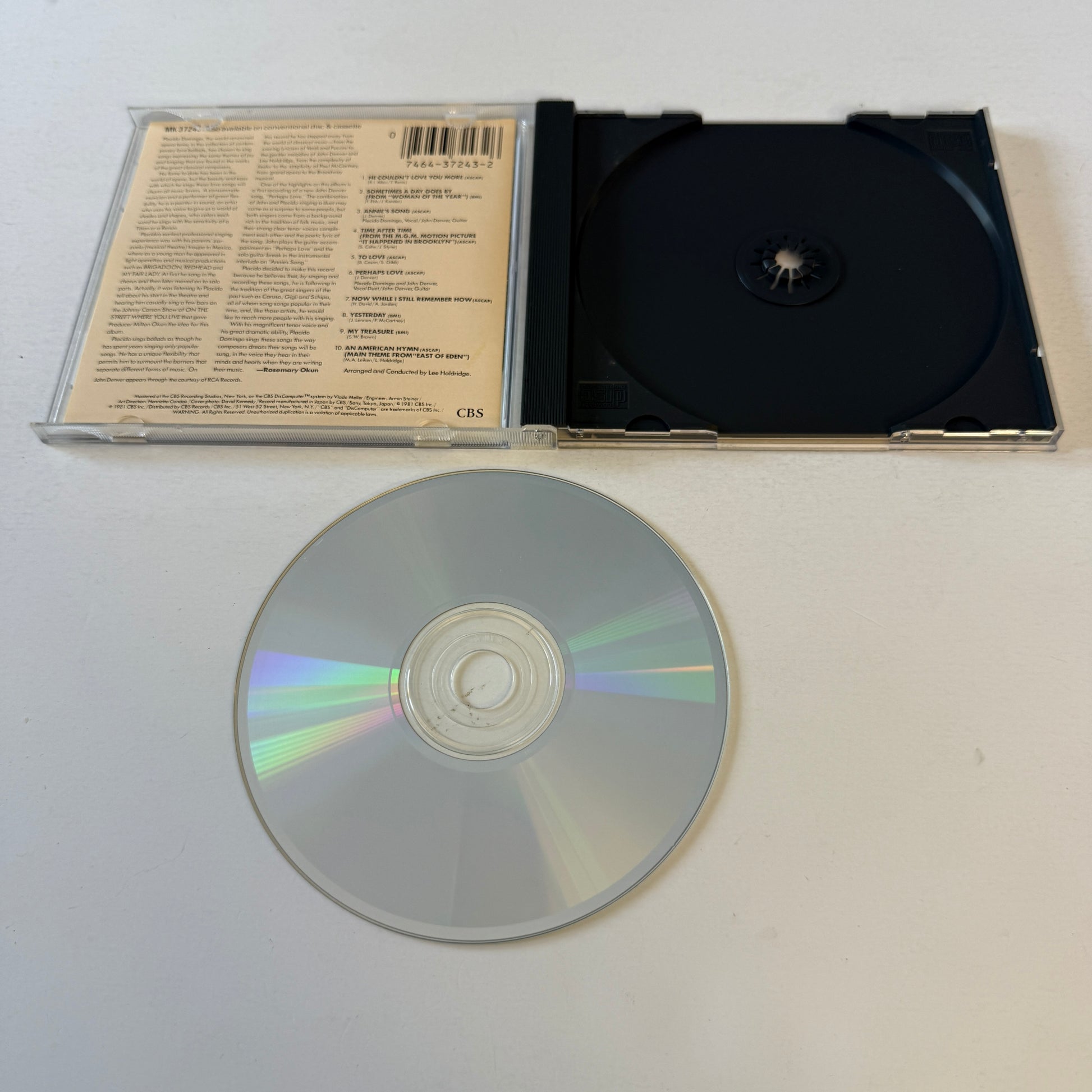 Placido Domingo Perhaps Love Used CD VG+\VG