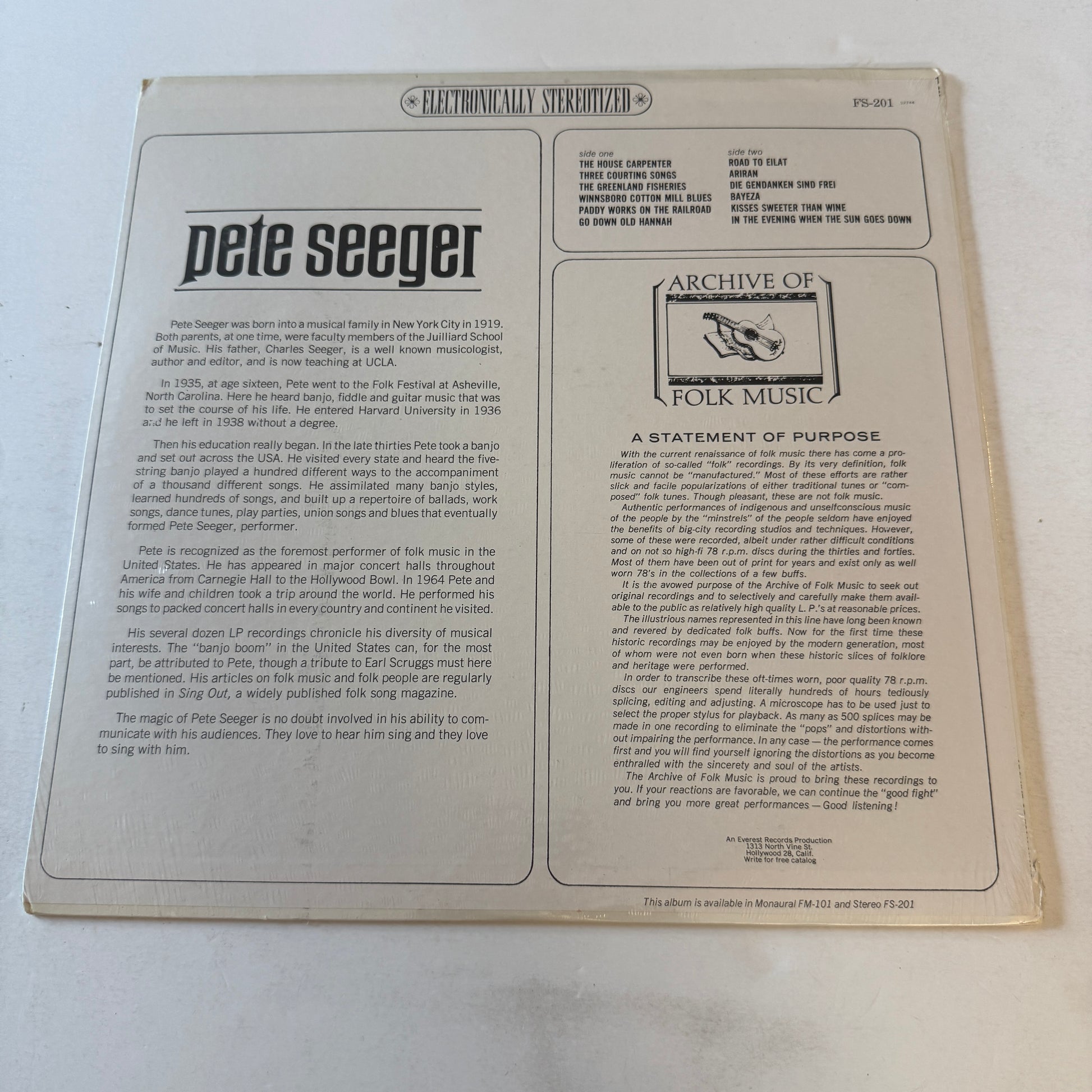 Pete Seeger Pete Seeger Used Vinyl LP M\VG+