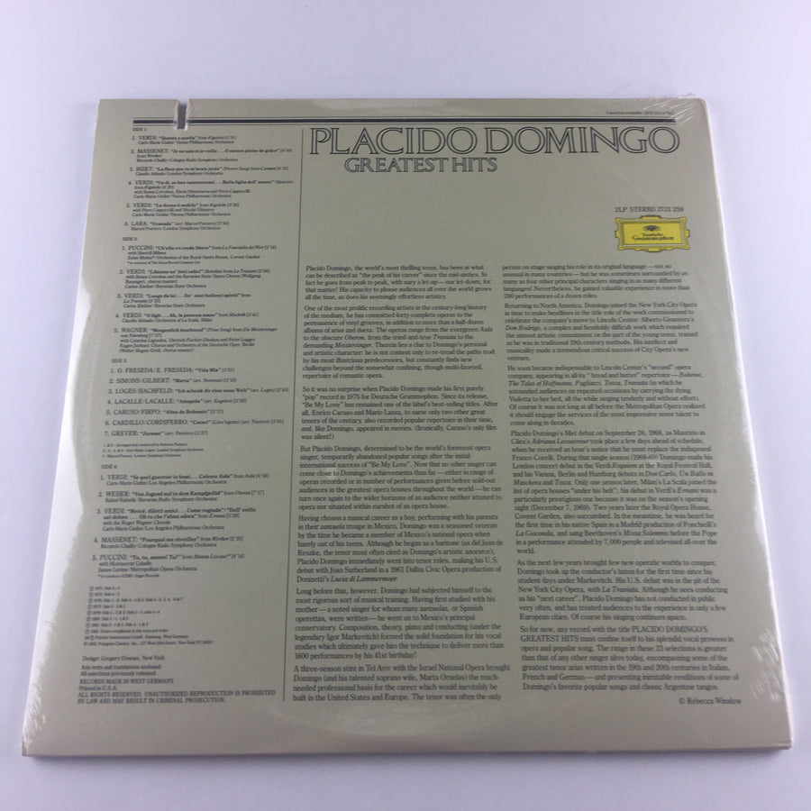 Placido Domingo Greatest Hits Used Vinyl LP M\VG+