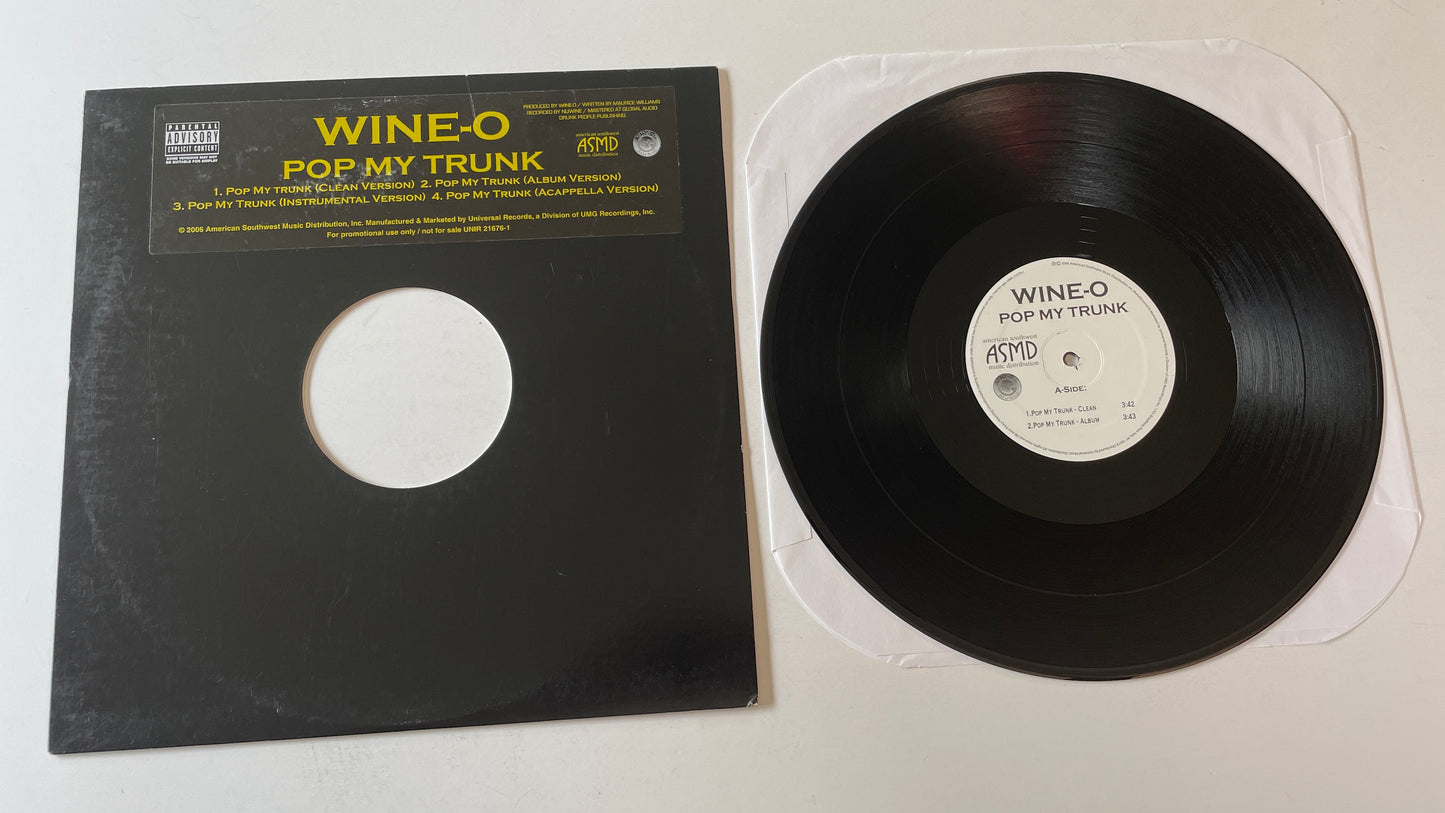 Wine-O Pop My Trunk 12" Used Vinyl Single VG+\VG