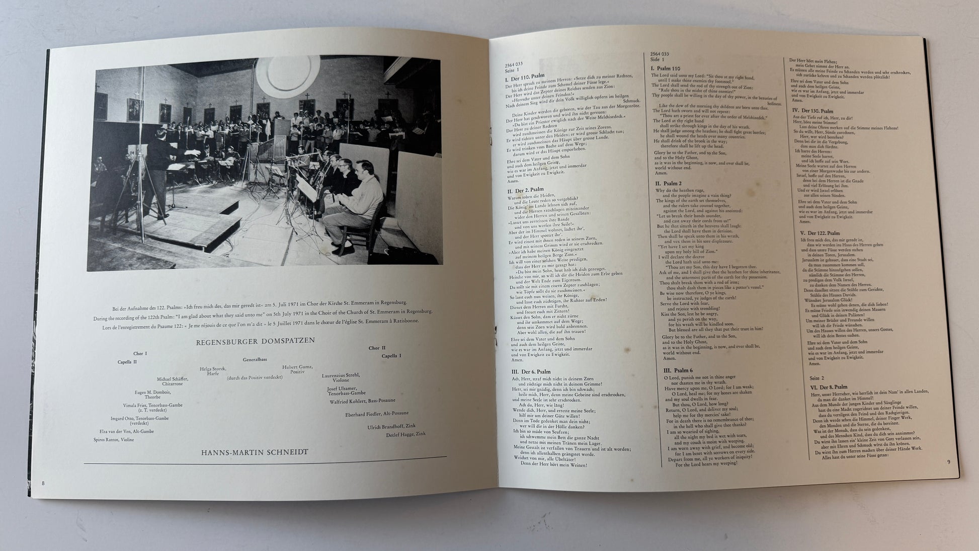 Heinrich Schütz Psalmen Davids Used Vinyl Box Set VG+\VG+