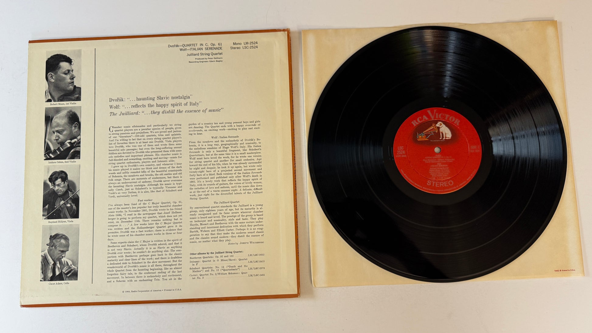 Antonín Dvořák Quartet, Opus 61 / Italian Serenade Used Vinyl LP VG+\VG