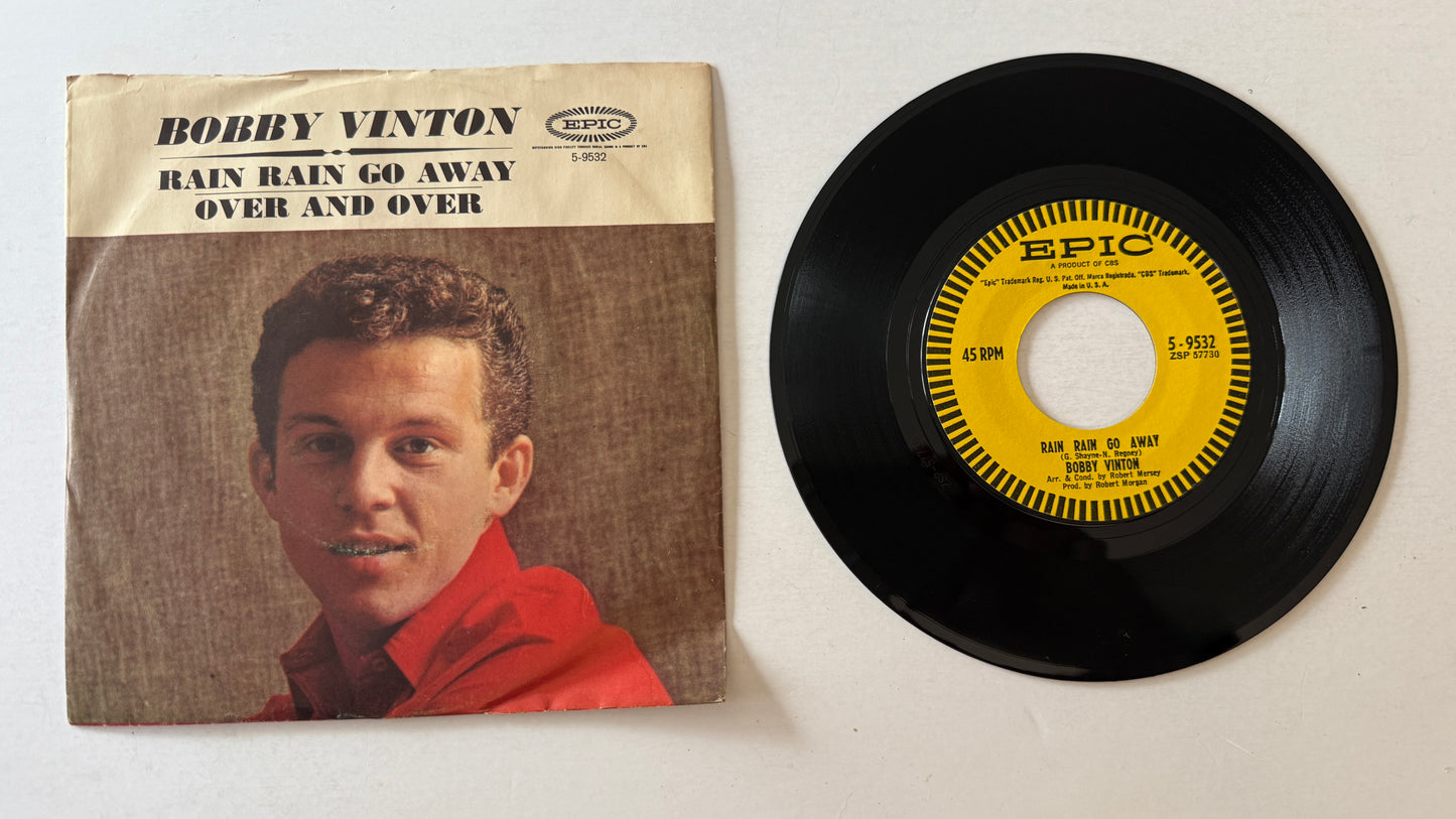 Bobby Vinton Rain Rain Go Away / Over And Over Used 45 RPM 7" Vinyl VG+\