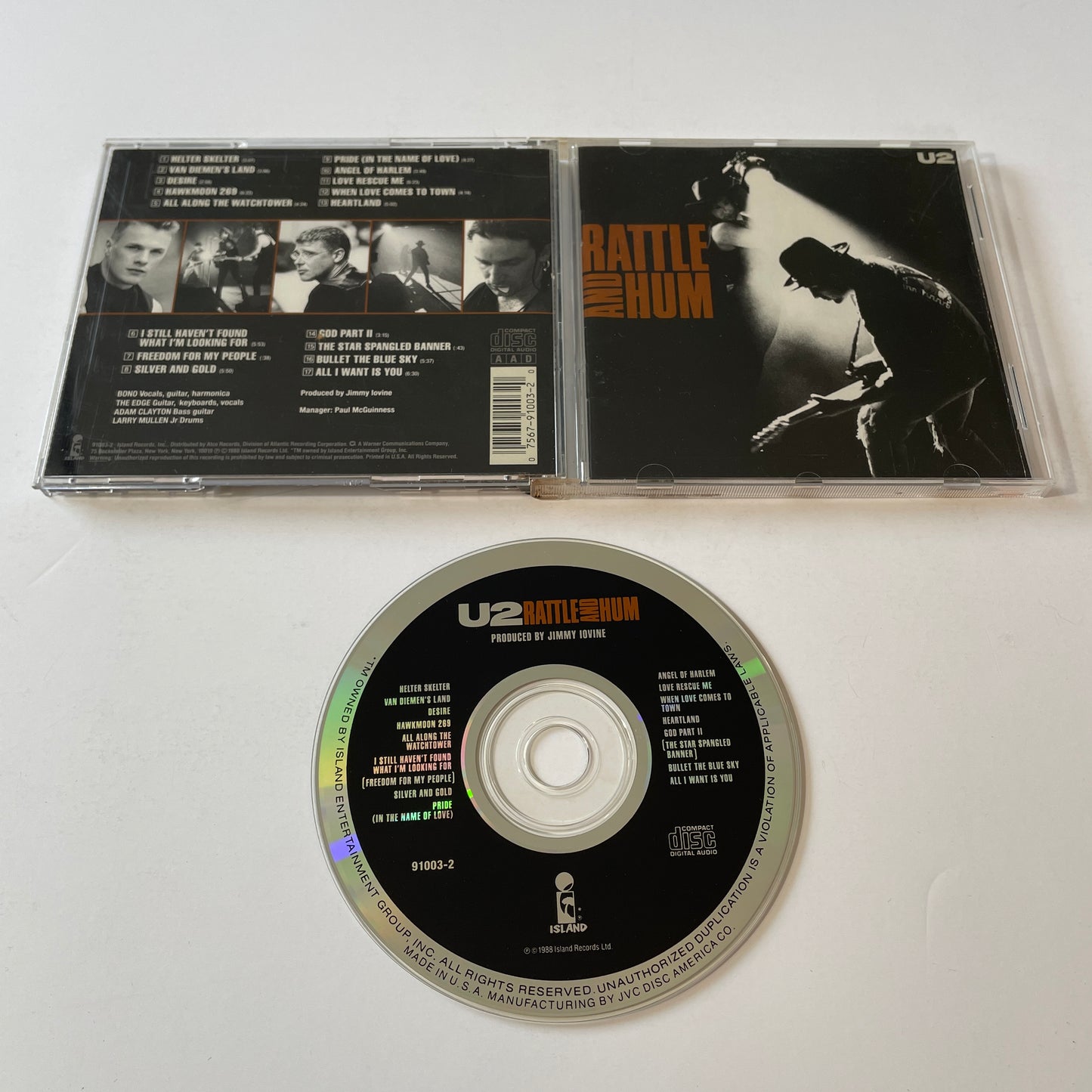 U2 Rattle And Hum Used CD VG+\VG