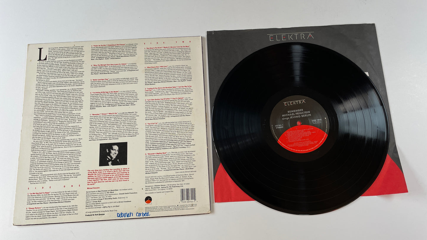 Michael Feinstein Sings Irving Berlin Remember Used Vinyl LP VG+\VG