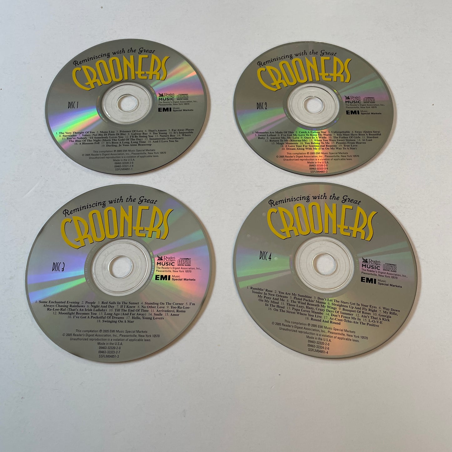 Various Reminiscing With The Great Crooners Used 4CD VG+\VG+