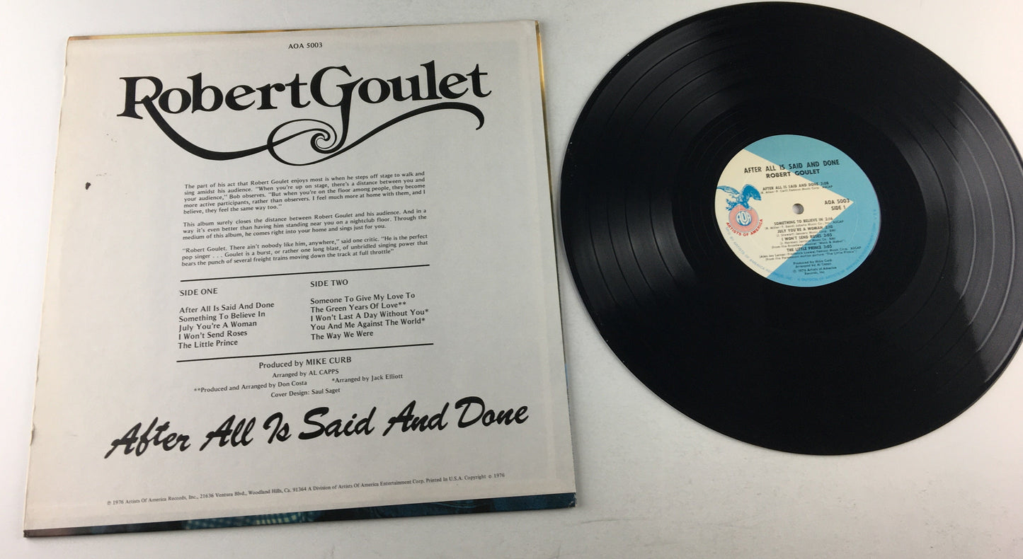 Robert Goulet After All Is Said And Done Used Vinyl LP VG+\VG Black