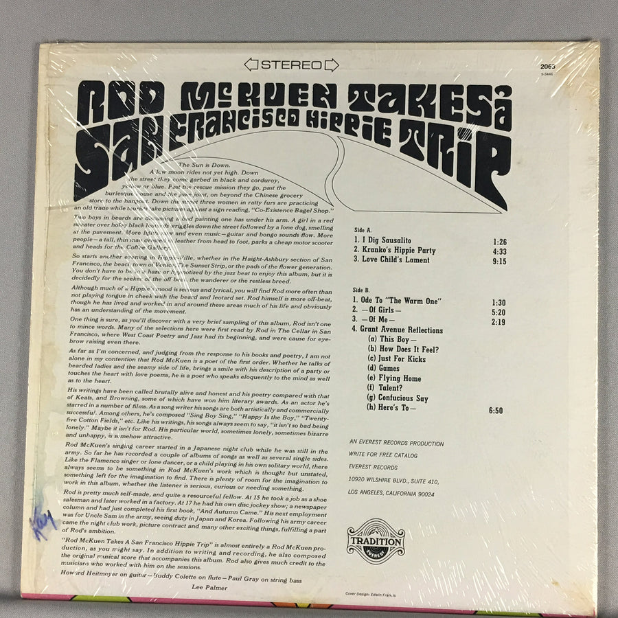 Rod McKuen Rod McKuen Takes A San Francisco Hippie Trip Orig Press Used Vinyl LP VG+\VG+