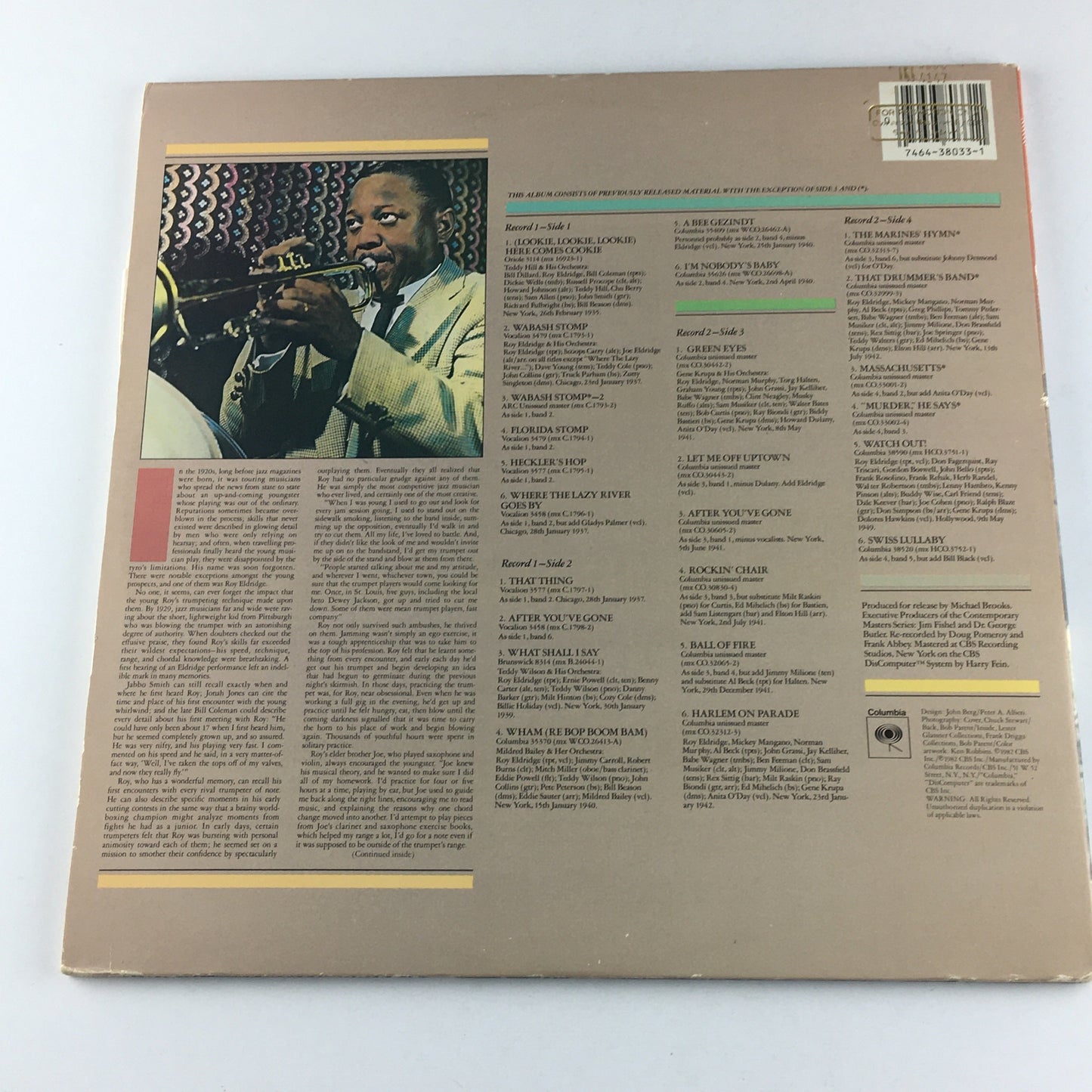 Roy Eldridge ‎ The Early Years Used Vinyl 2LP VG+\VG+