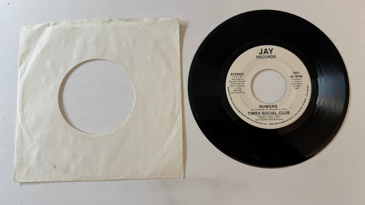 Timex Social Club Rumors Used 45 RPM 7" Vinyl VG+\