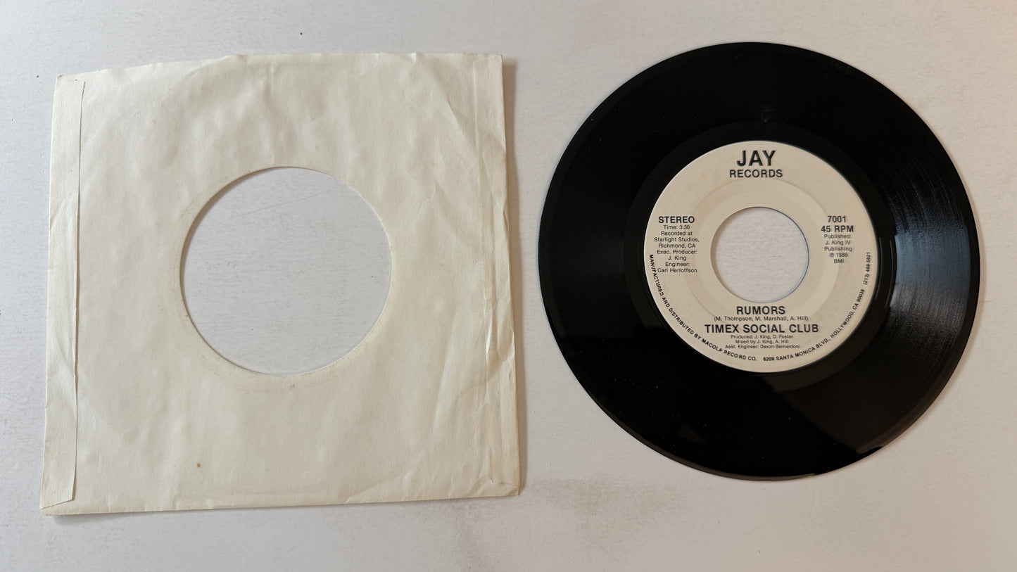 Timex Social Club Rumors Used 45 RPM 7" Vinyl VG+\