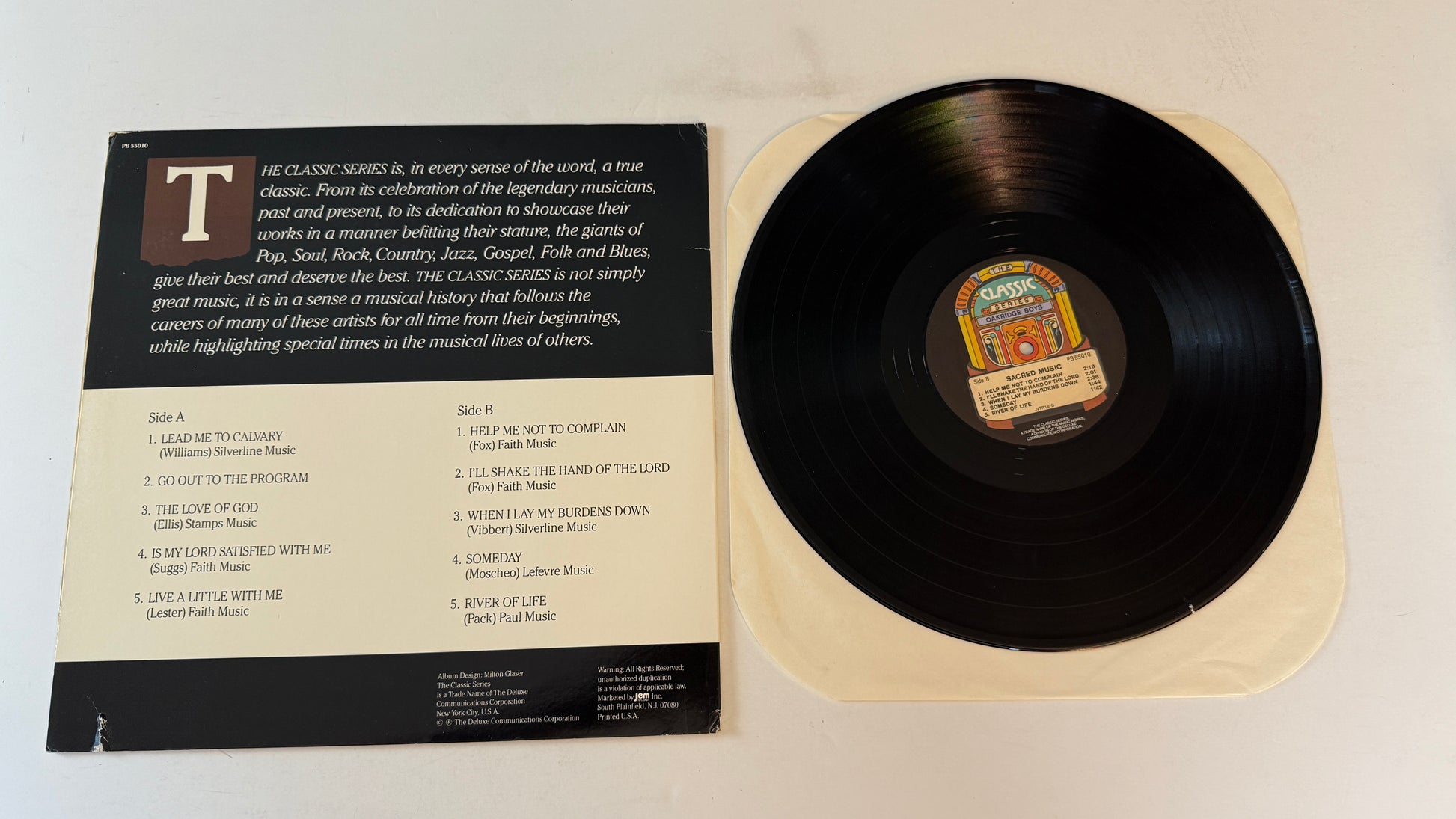 The Oak Ridge Boys Sacred Music Used Vinyl LP VG+\VG