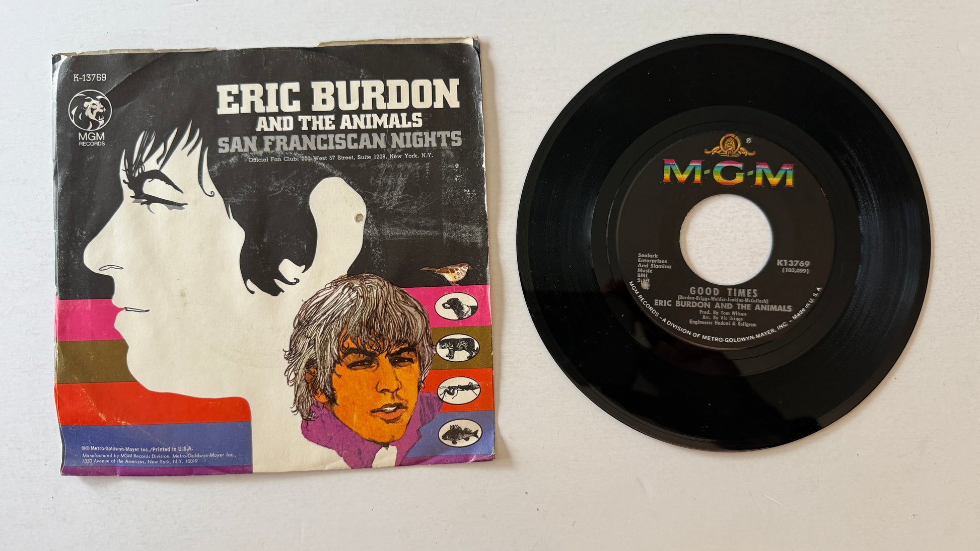 Eric Burdon & The Animals San Franciscan Nights / Good Times Used 45 RPM 7" Vinyl VG+\