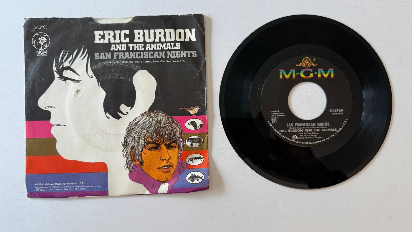 Eric Burdon & The Animals San Franciscan Nights / Good Times Used 45 RPM 7" Vinyl VG+\