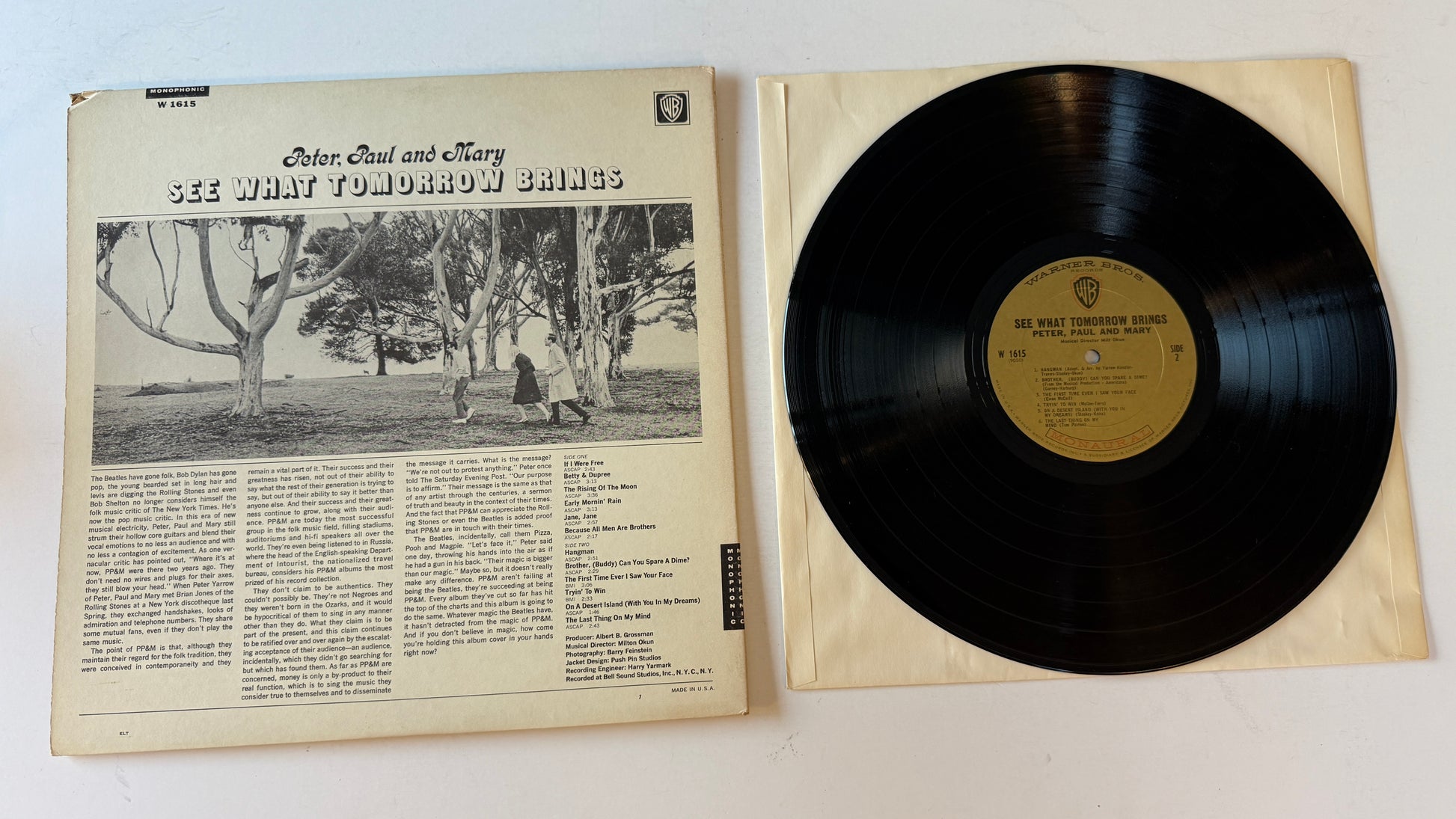 Peter, Paul & Mary See What Tomorrow Brings Used Vinyl LP VG+\VG