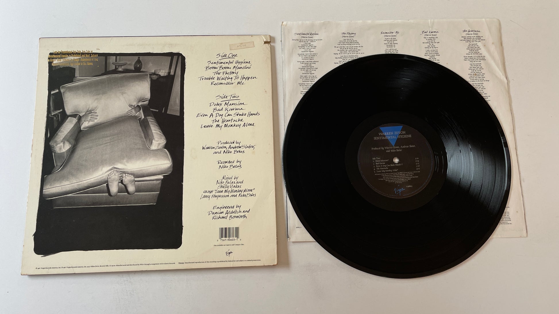 Warren Zevon Sentimental Hygiene Used Vinyl LP VG+\VG – Slow Turnin Vinyl