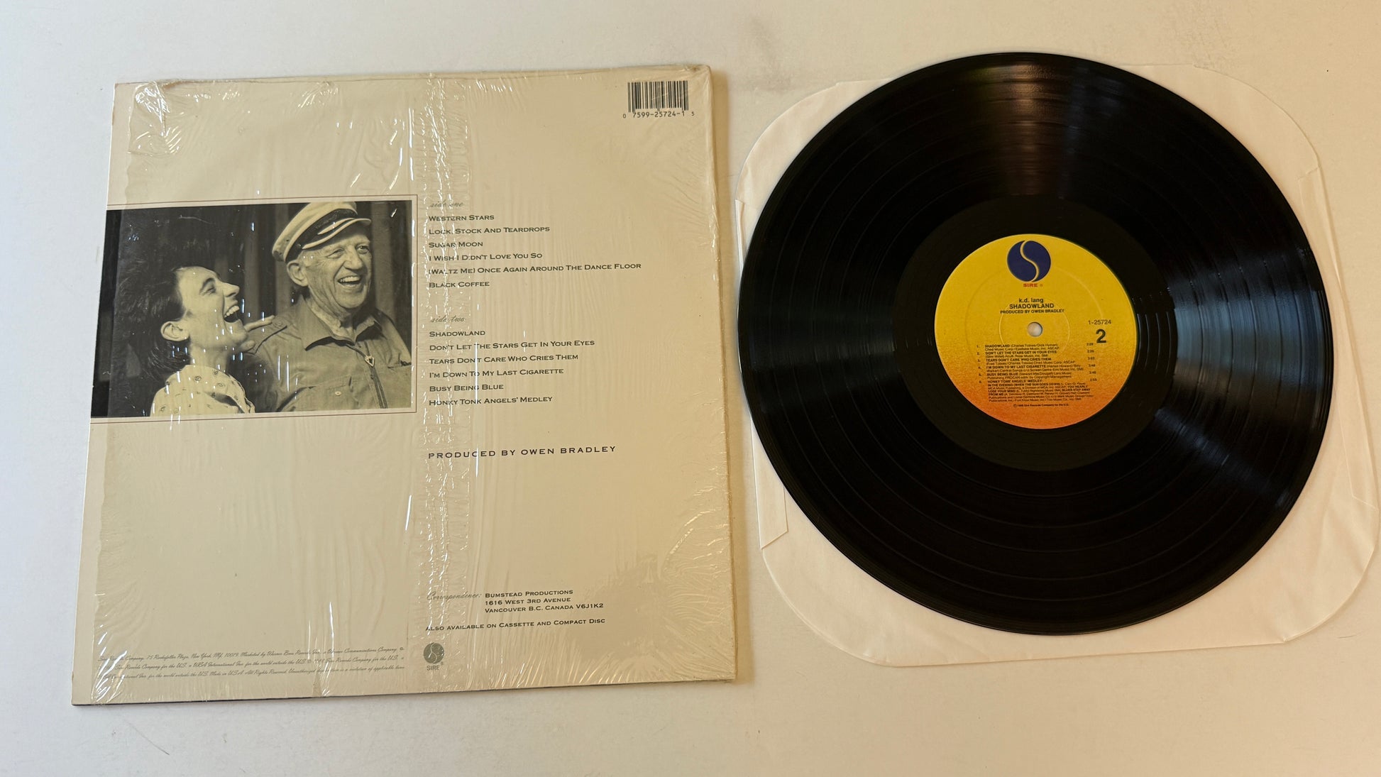 k.d. lang Shadowland Used Vinyl LP NM\VG+