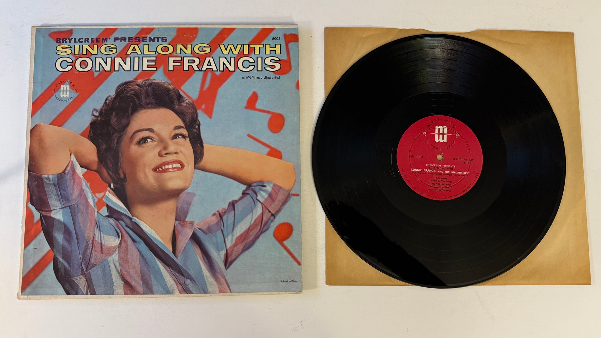 Connie Francis Sing Along With Connie Francis Used Vinyl LP VG+\VG