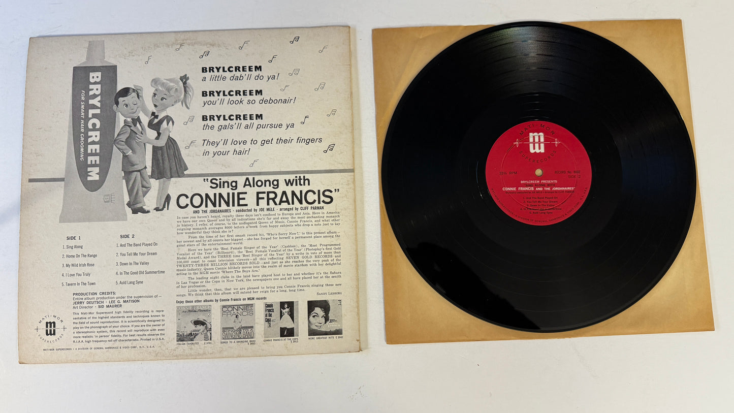 Connie Francis Sing Along With Connie Francis Used Vinyl LP VG+\VG