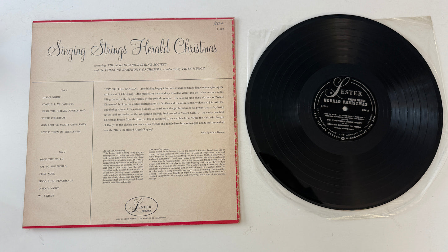 The Stradivarius String Society Singing Strings Herald Christmas Used Vinyl LP VG+\VG