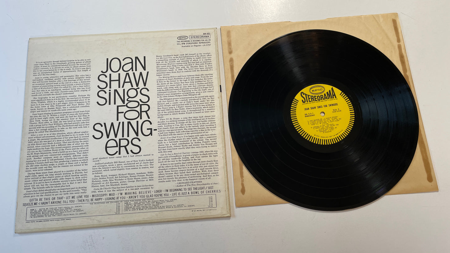 Joan Shaw Sings For Swingers Used Vinyl LP VG+\VG+