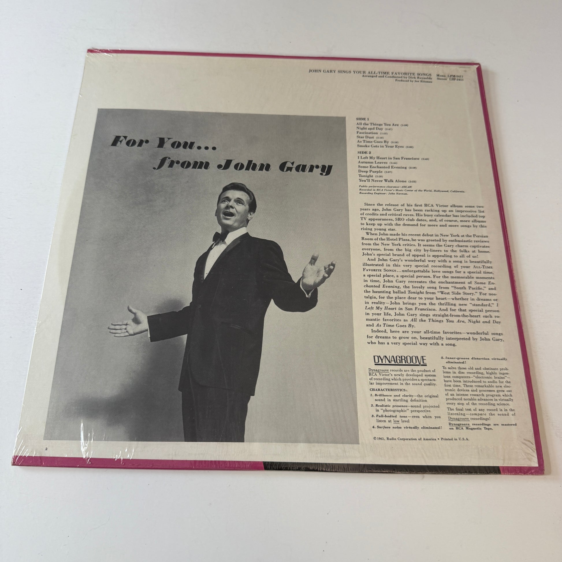 John Gary Sings Your All-Time Favorite Songs New Vinyl LP M\VG+