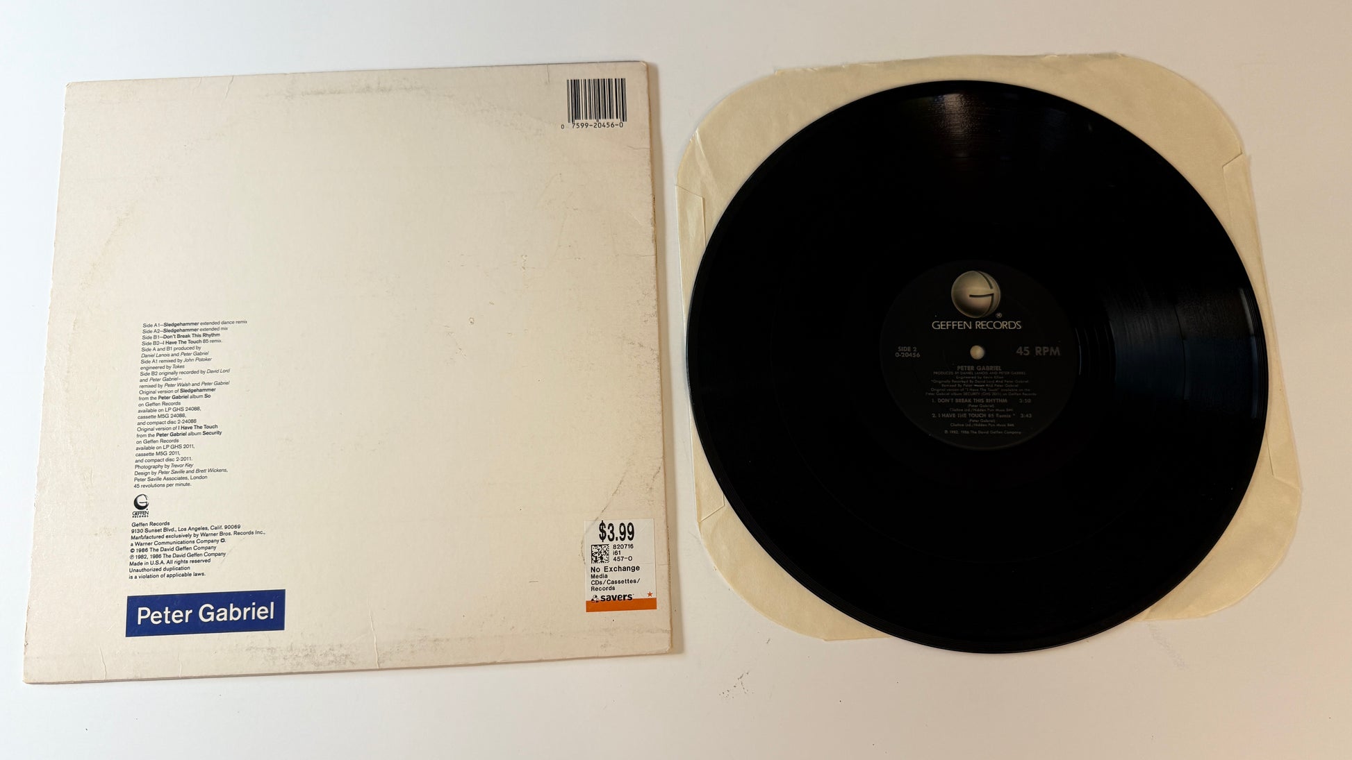 Peter Gabriel Sledgehammer 12" Used Vinyl Single VG+\VG