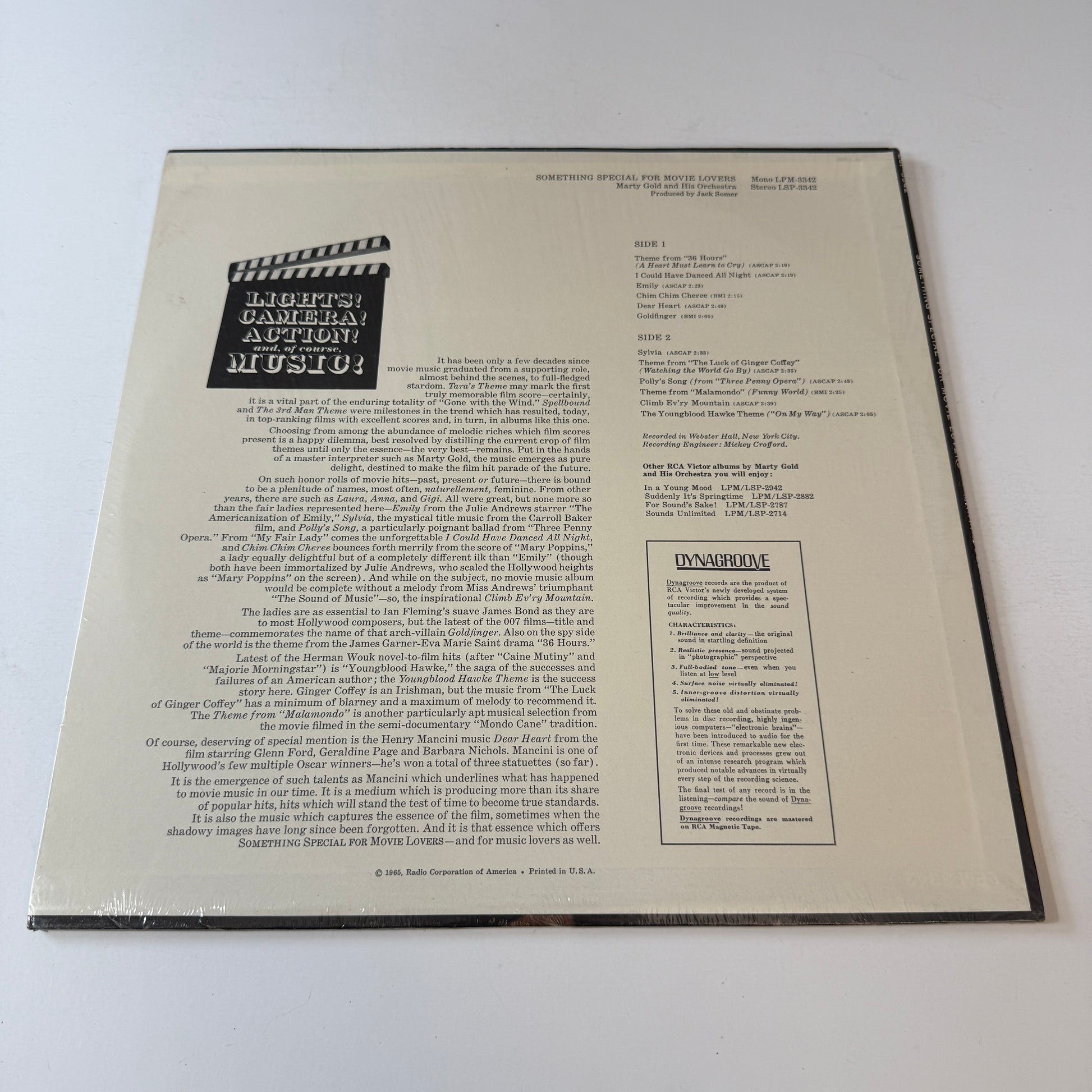 Marty Gold And His Orchestra Something Special For Movie Lovers New Vinyl LP M\VG+