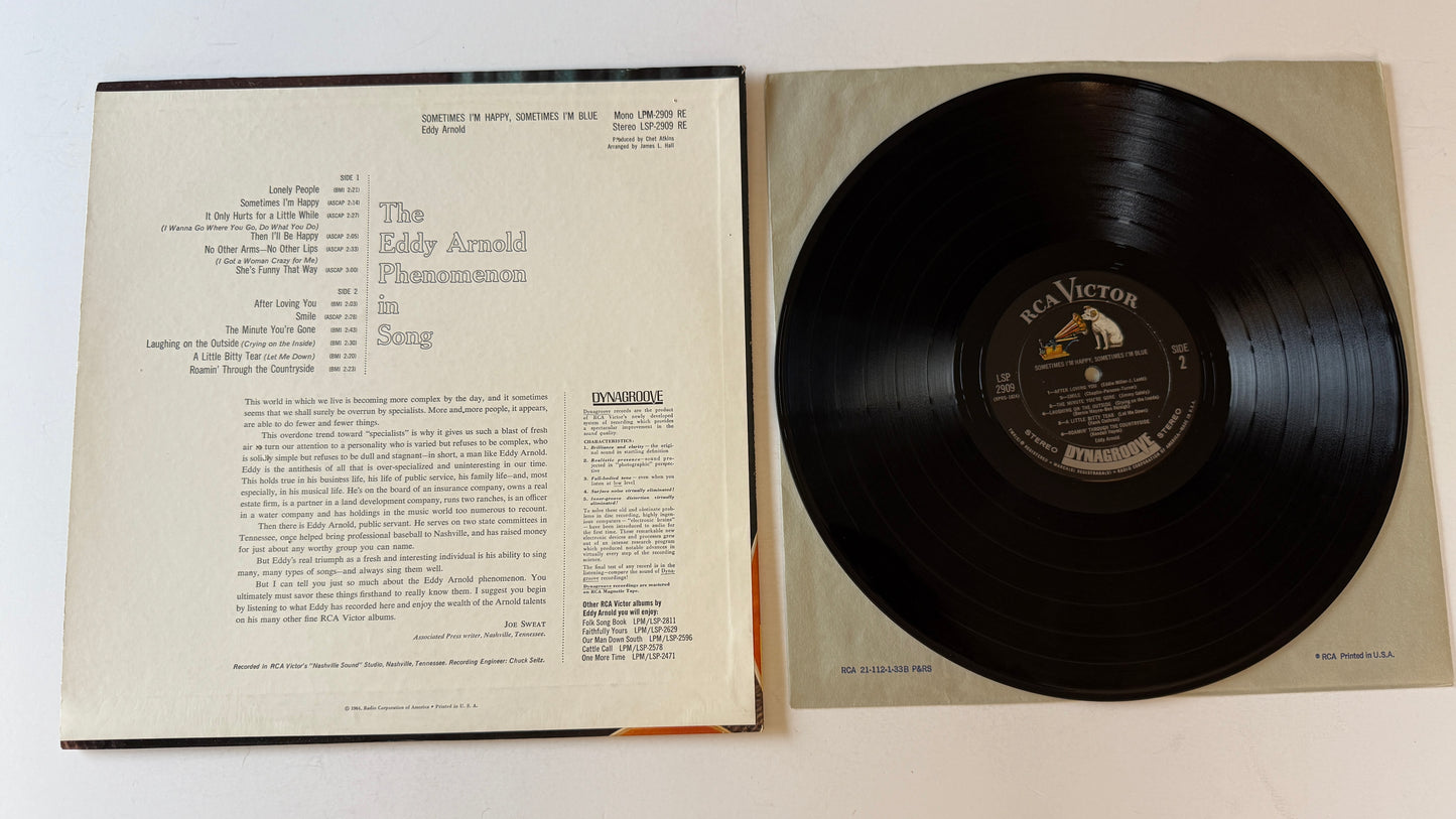 Eddy Arnold Sometimes I'm Happy, Sometimes I'm Blue Used Vinyl LP VG+\VG
