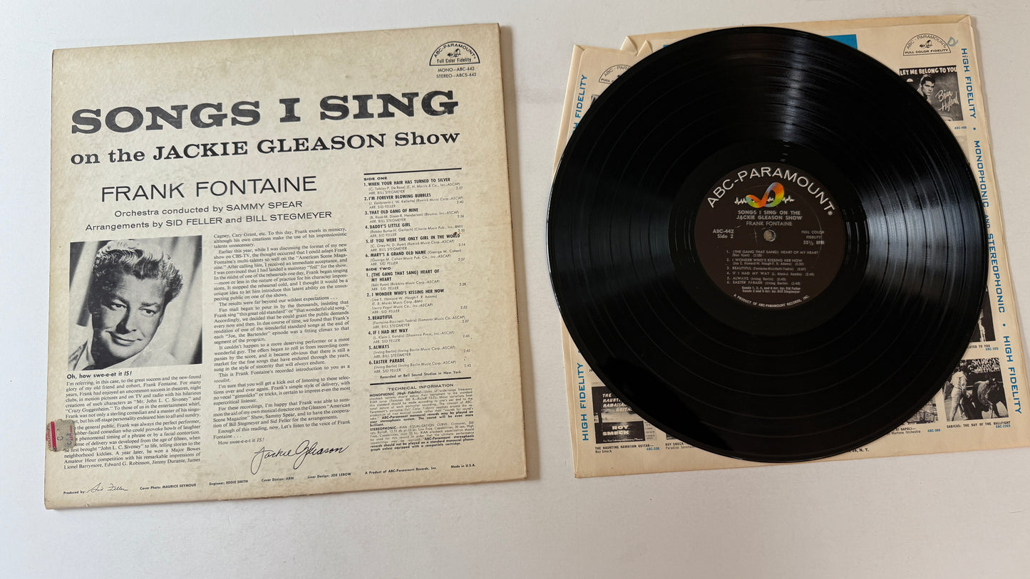 Frank Fontaine Songs I Sing On The Jackie Gleason Show Used Vinyl LP VG+\VG+