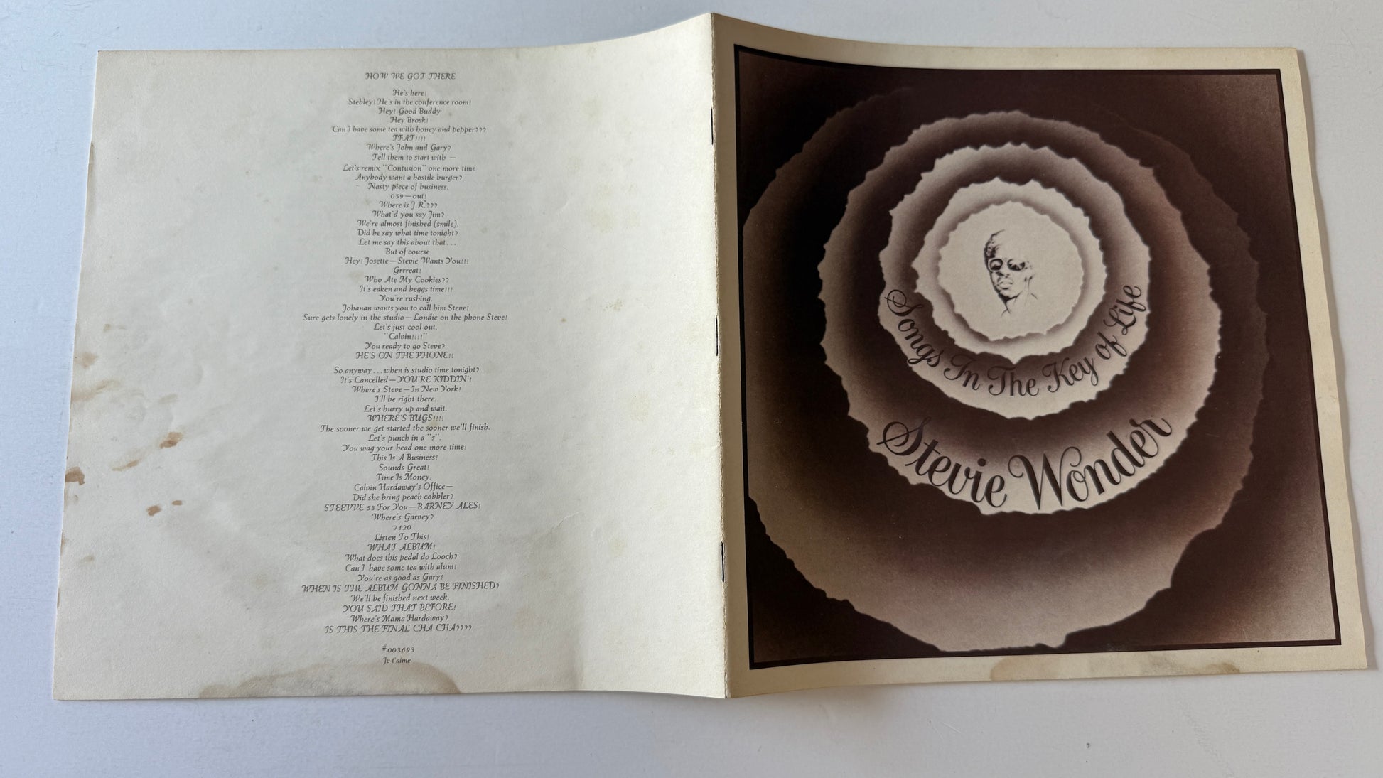 Stevie Wonder Songs In The Key Of Life NO 45!!!! Used Vinyl 2LP VG+\VG