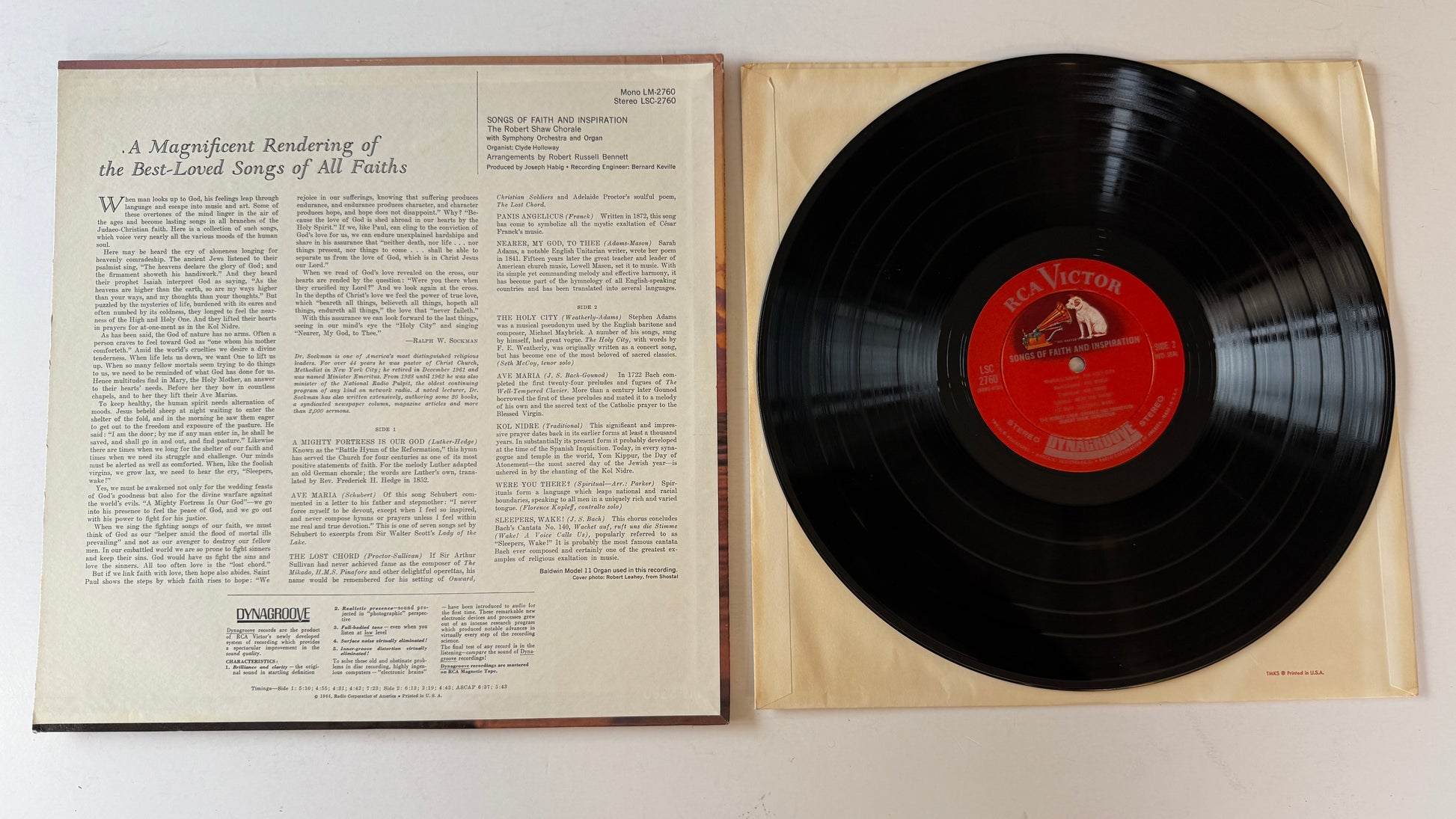 The Robert Shaw Chorale Songs Of Faith And Inspiration Used Vinyl LP VG+\VG+