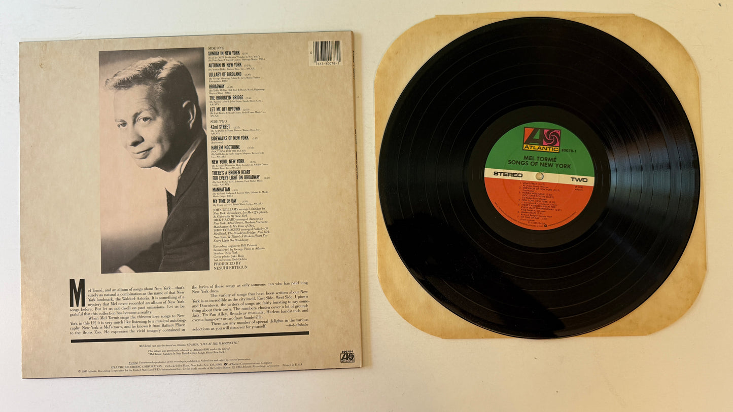 Mel Tormé Songs Of New York Used Vinyl LP VG+\VG+