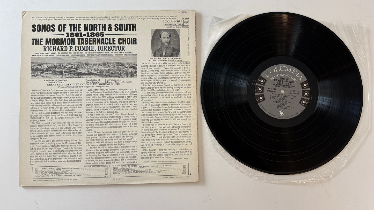 Mormon Tabernacle Choir Songs Of The North And South, 1861-1865 Used Vinyl LP VG+\VG+