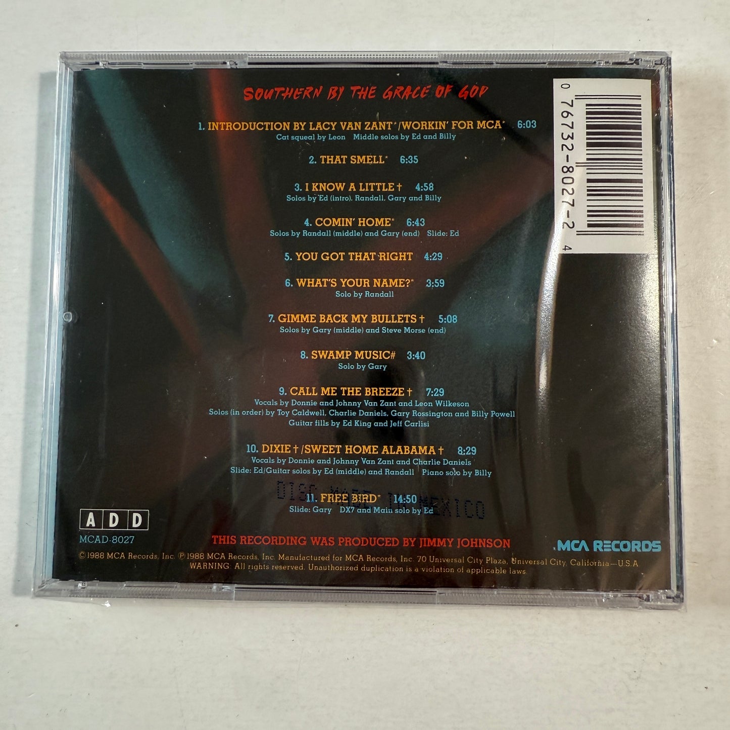 Lynyrd Skynyrd Southern By The Grace Of God: Lynyrd Skynyrd Tribute Tour 1987 New Sealed CD M\M