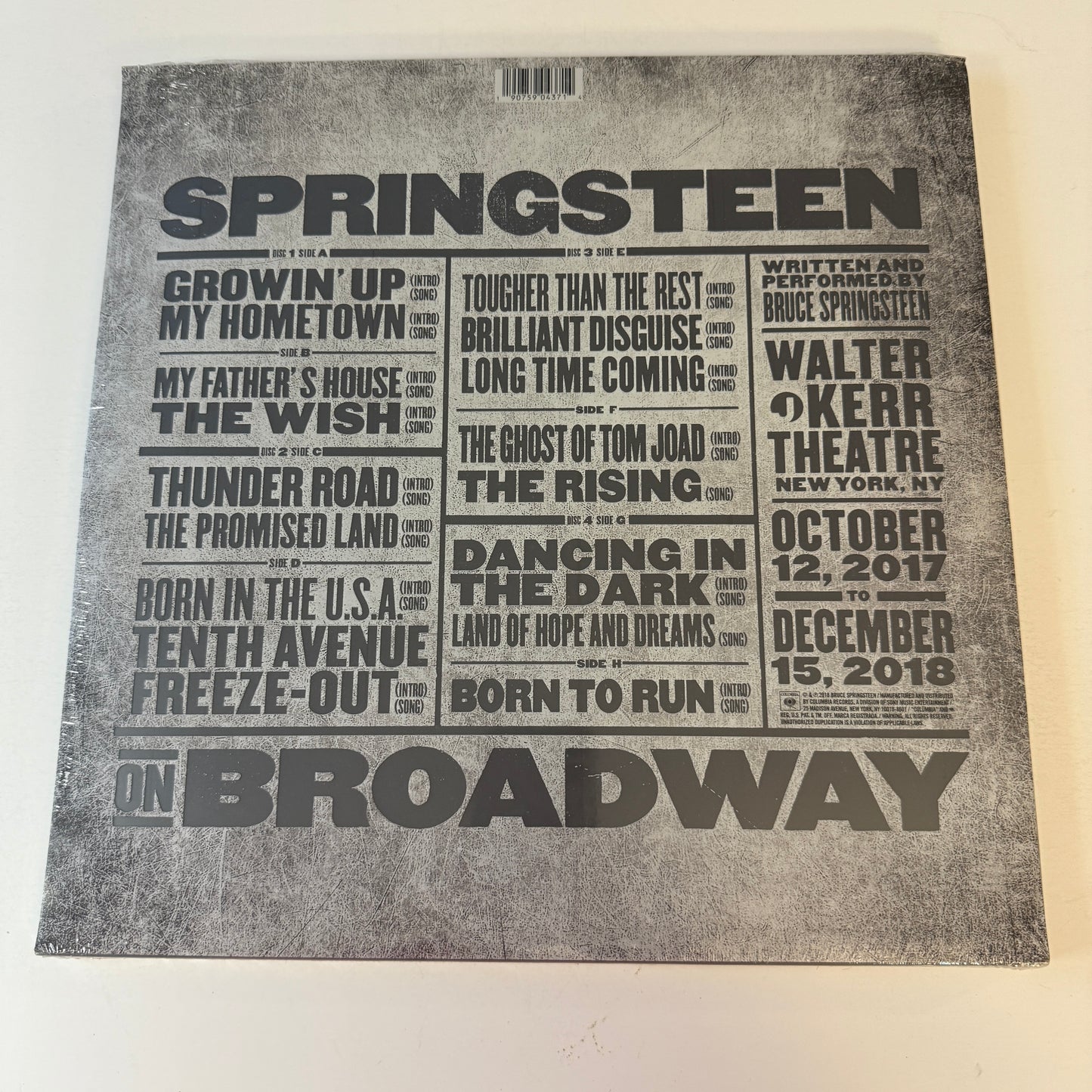 Bruce Springsteen Springsteen On Broadway New Vinyl 4LP M\NM