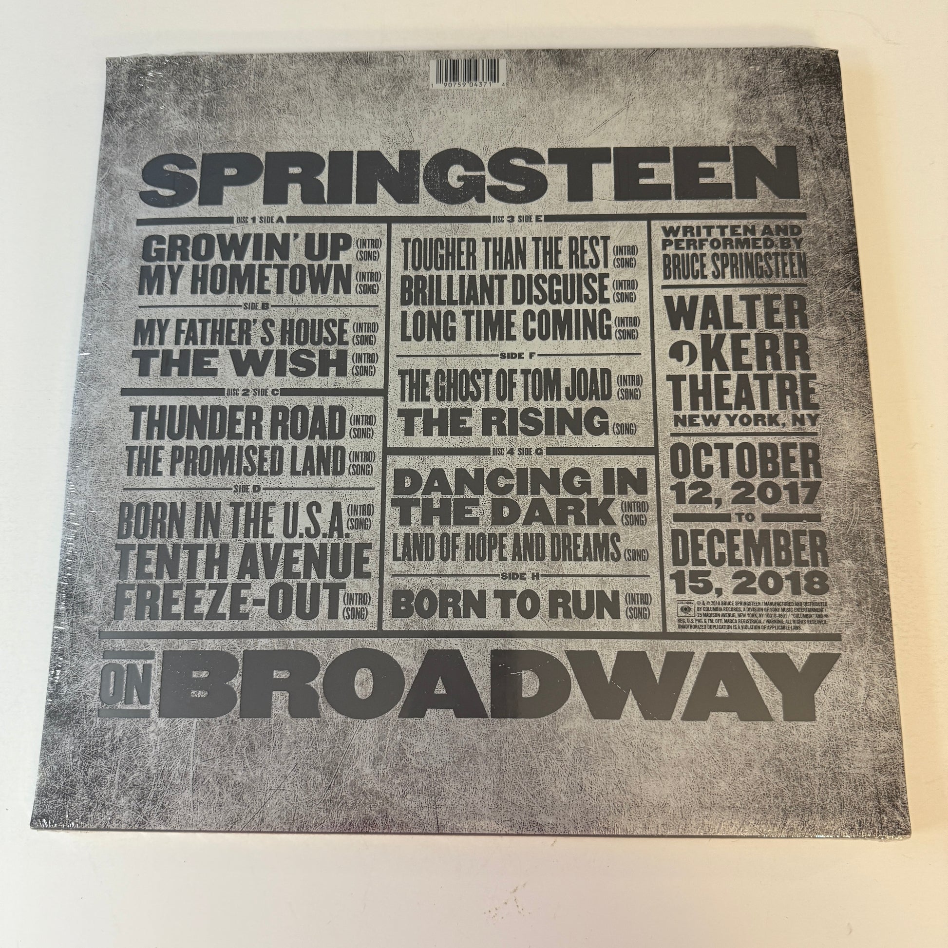 Bruce Springsteen Springsteen On Broadway New Vinyl 4LP M\NM